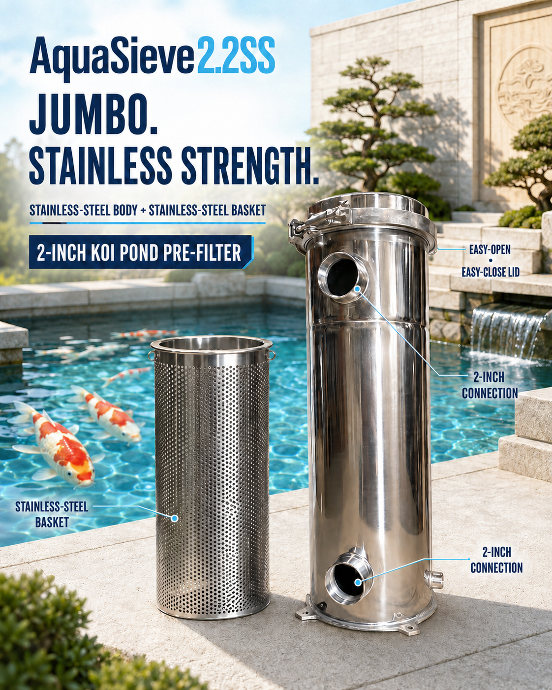 2” AquaSieve SS Stainless Steel Prefilter