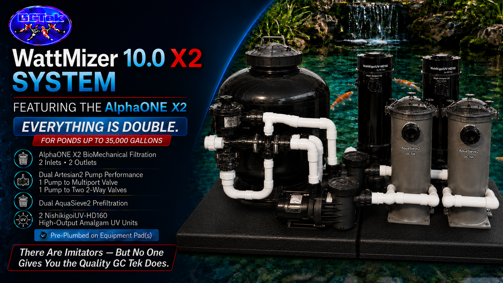 WattMizer PLUS PRO X2 System - for ponds up to 30,000 Gal.